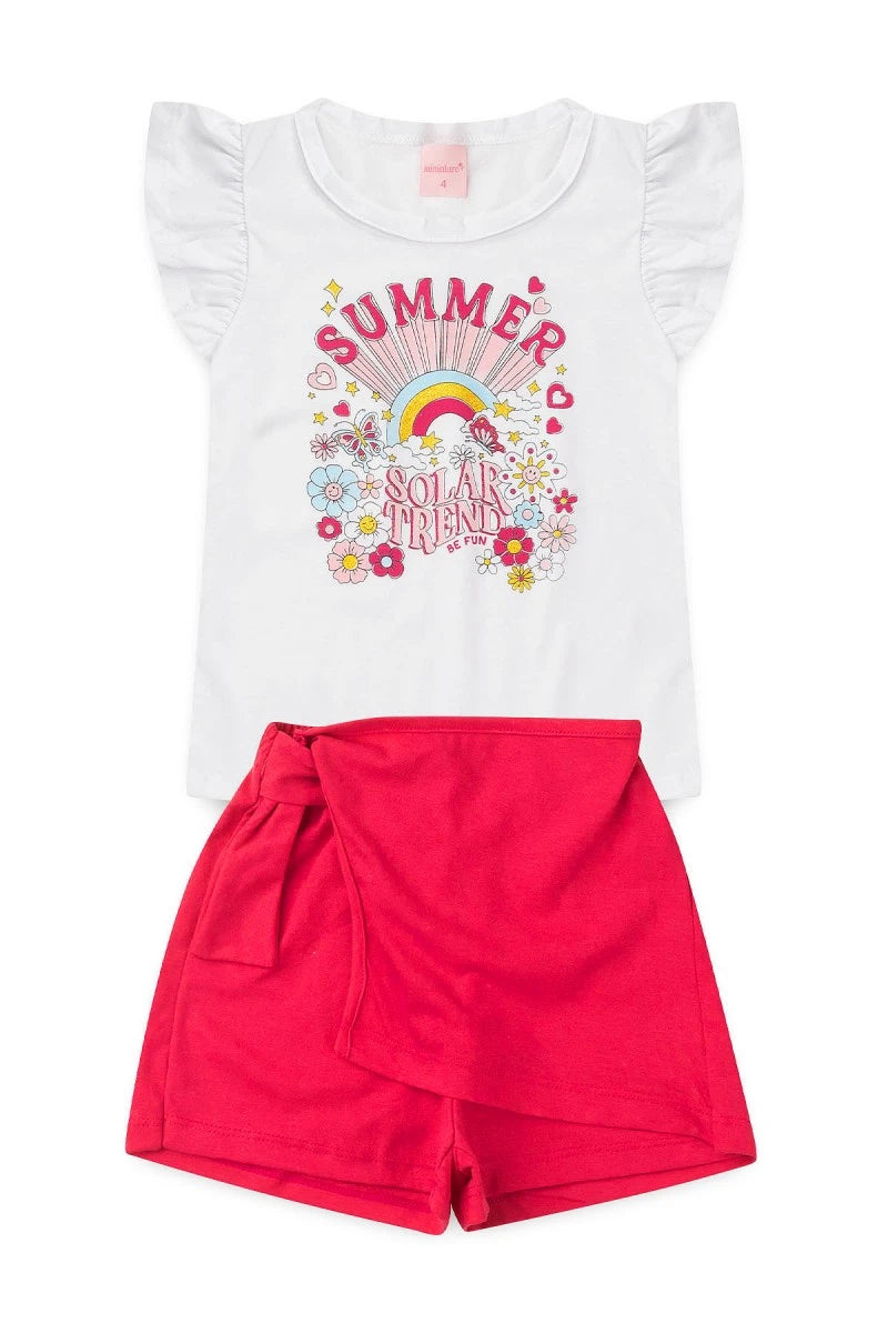 Conjunto Infantil Feminino Summer Solar - Tamanho 10