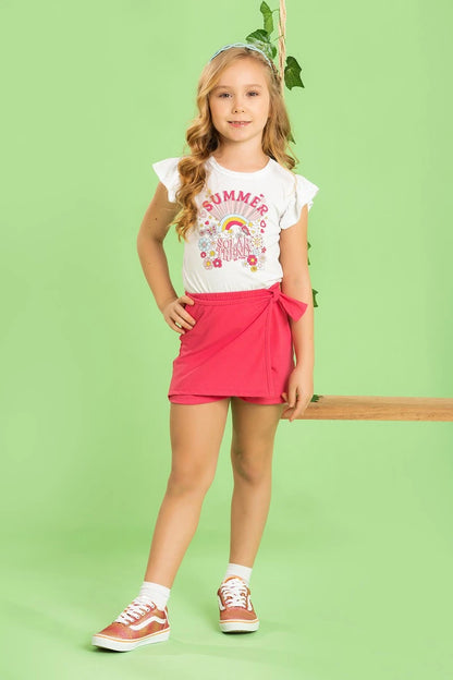 Conjunto Infantil Feminino Summer Solar - Tamanho 10