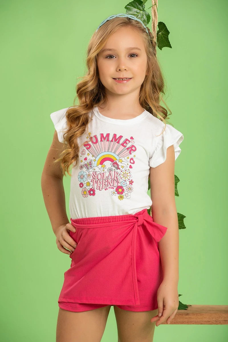 Conjunto Infantil Feminino Summer Solar - Tamanho 10