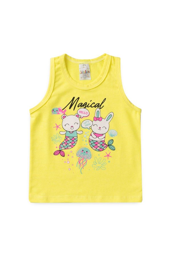 Conjunto 2 peças Menina Dia a Dia Camiseta Regata + Bermuda cotton - do 1 ao 3