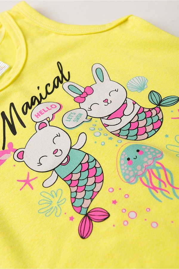 Conjunto 2 peças Menina Dia a Dia Camiseta Regata + Bermuda cotton - do 1 ao 3