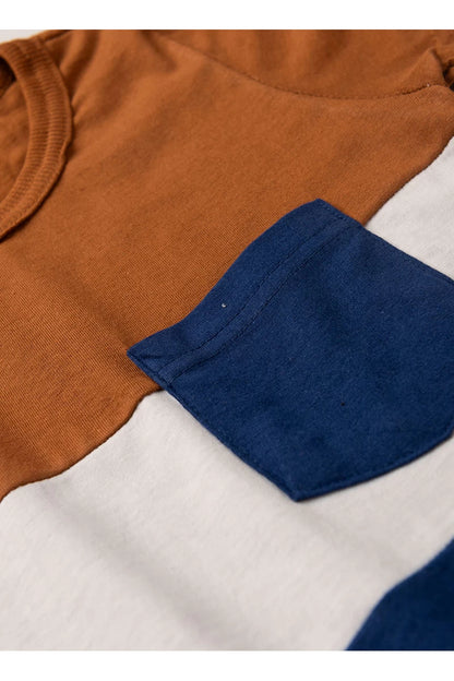 Conjunto Masculino Infantil Tricolor Marrom - Tamanhos 4 e 10