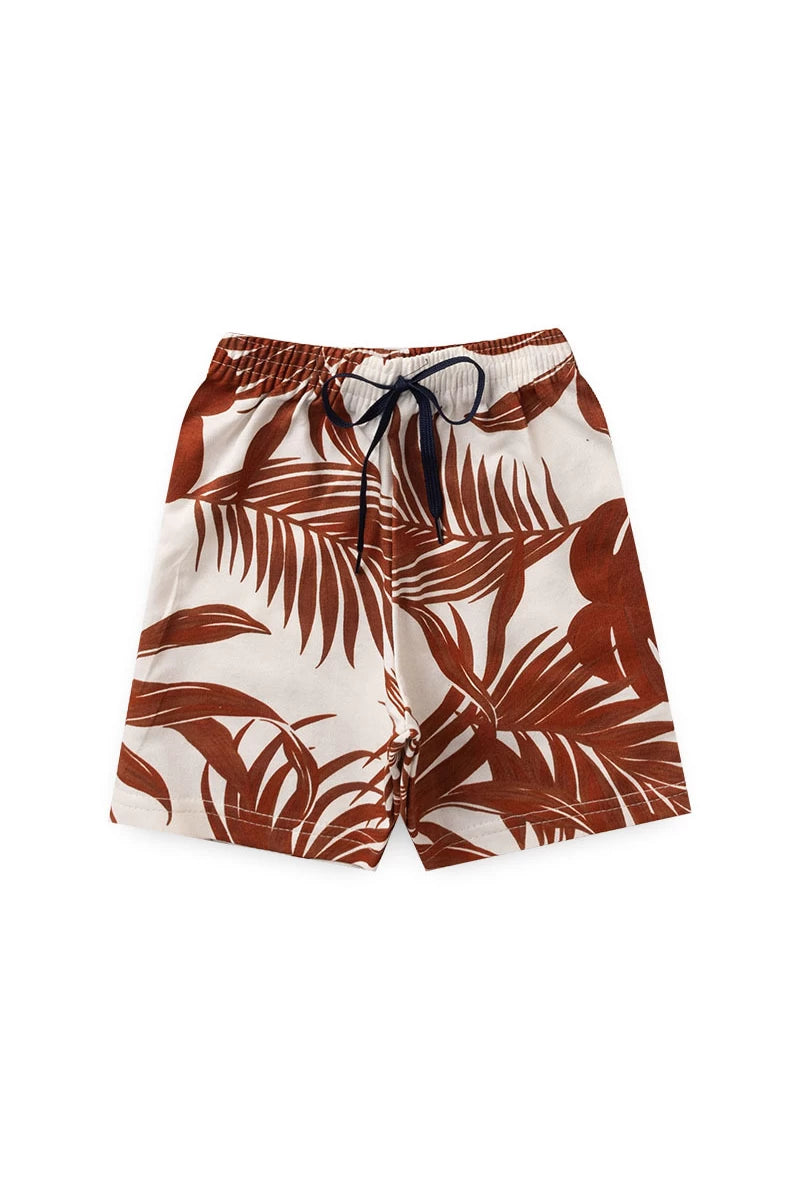 Conjunto Masculino Infantil Tricolor Marrom - Tamanhos 4 e 10
