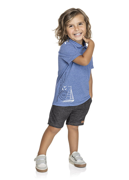 Conjunto Menino Camisa Polo e Bermuda Marinheiro - Marlan - Tamanho 1