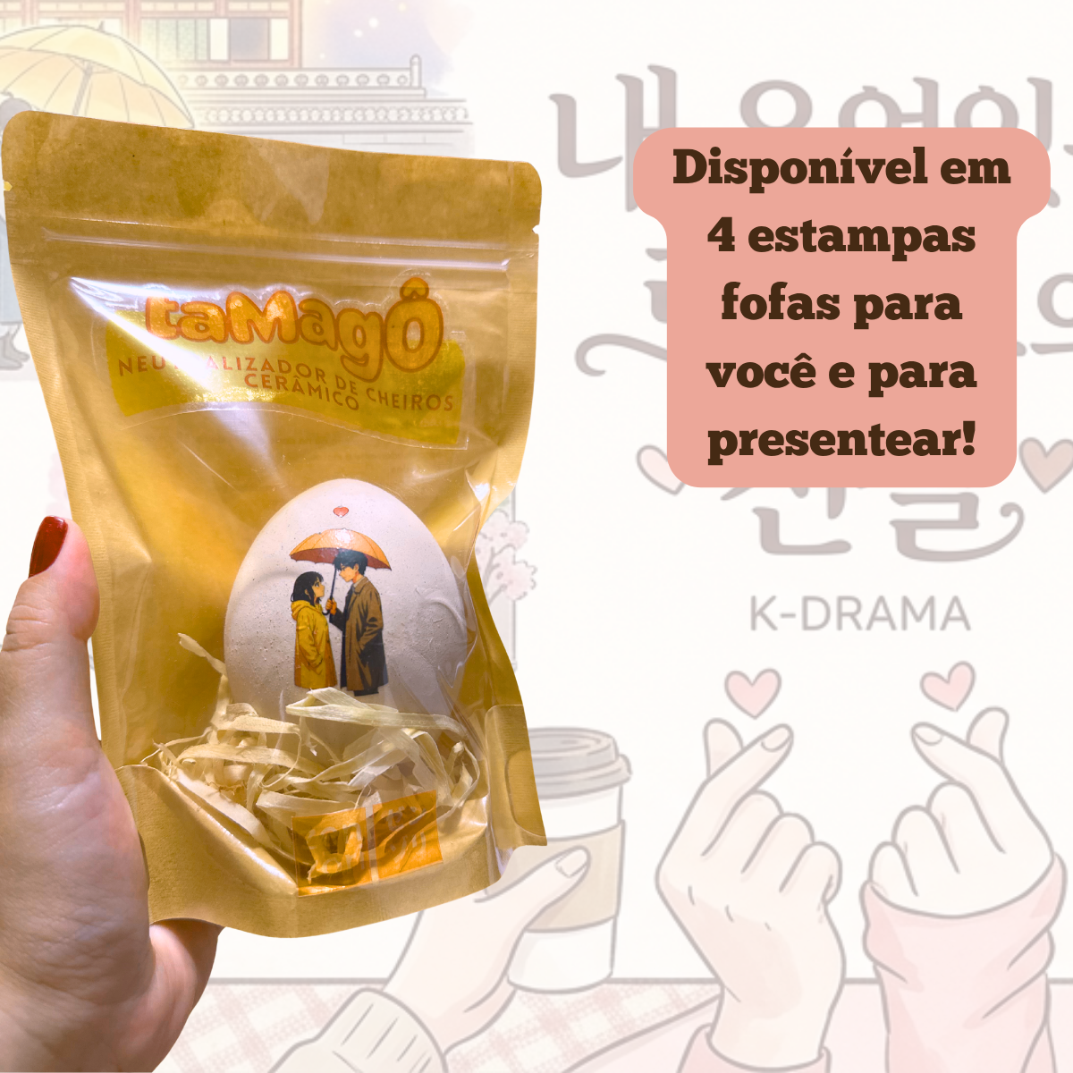 Tamagô, o Ovo Neutralizador Mineral de Ceramica com Feldspato Tira Cheiro, Desodorizador, Tira Odor
