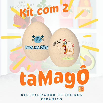 Tamagô, o Ovo Neutralizador Mineral de Ceramica com Feldspato Tira Cheiro, Desodorizador, Tira Odor
