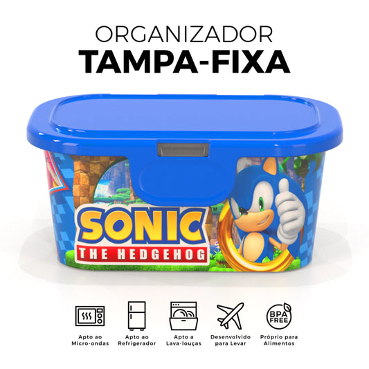 Pote Organizador Retangular com abas Sonic