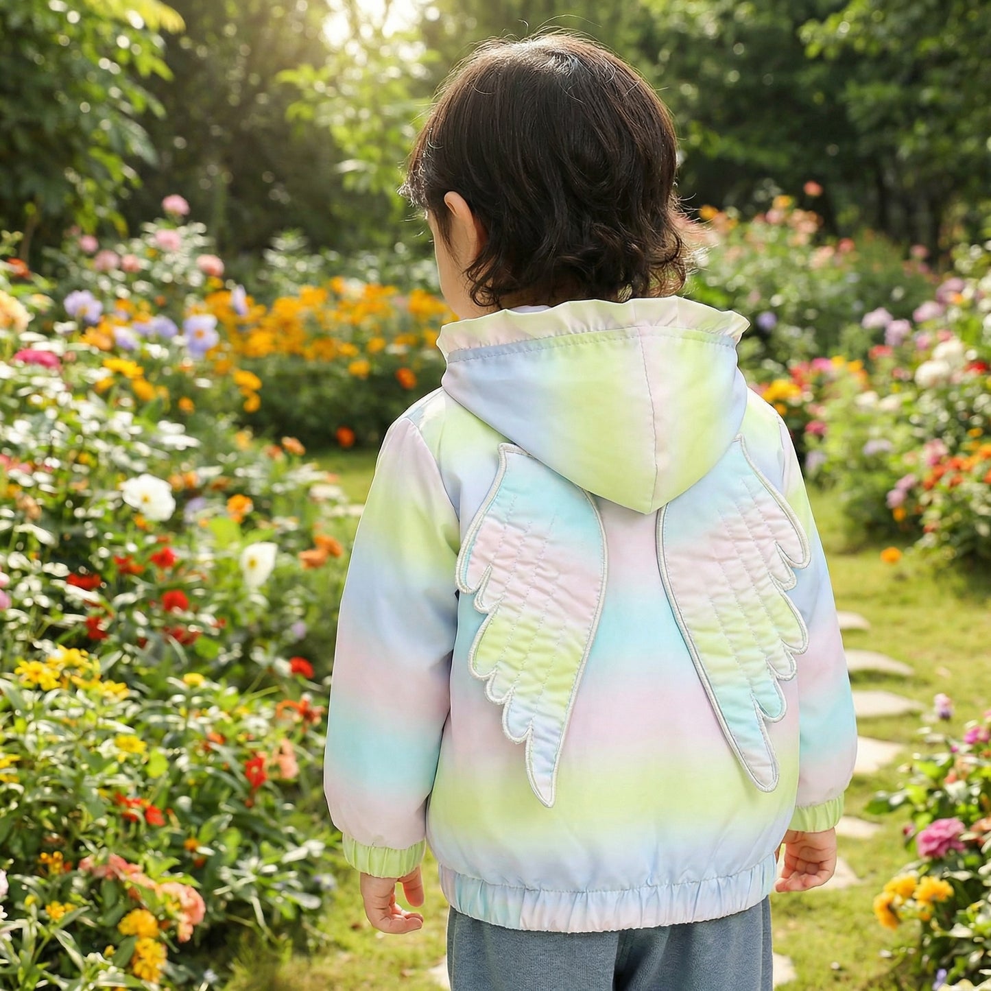 Corta-vento Infantil c/ Asas Capuz Forro e Resistente a água