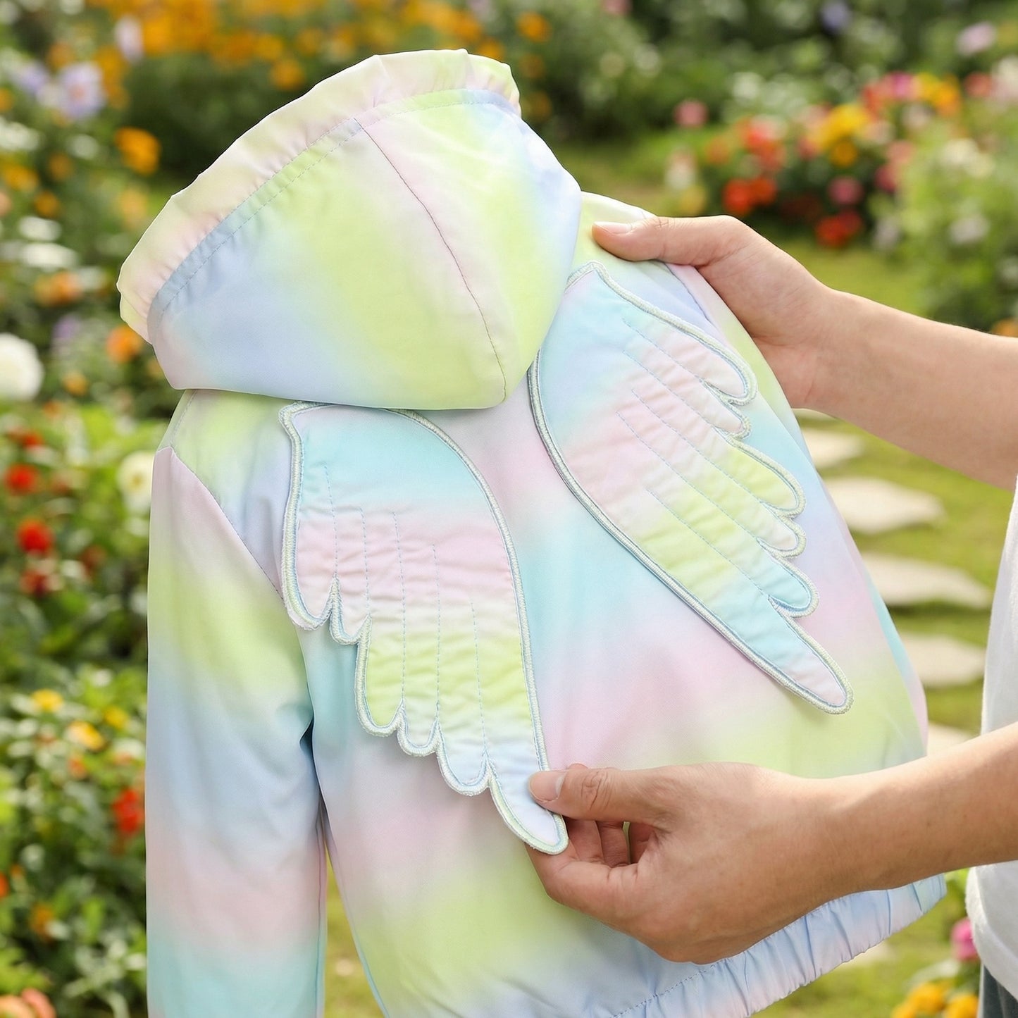 Corta-vento Infantil c/ Asas Capuz Forro e Resistente a água