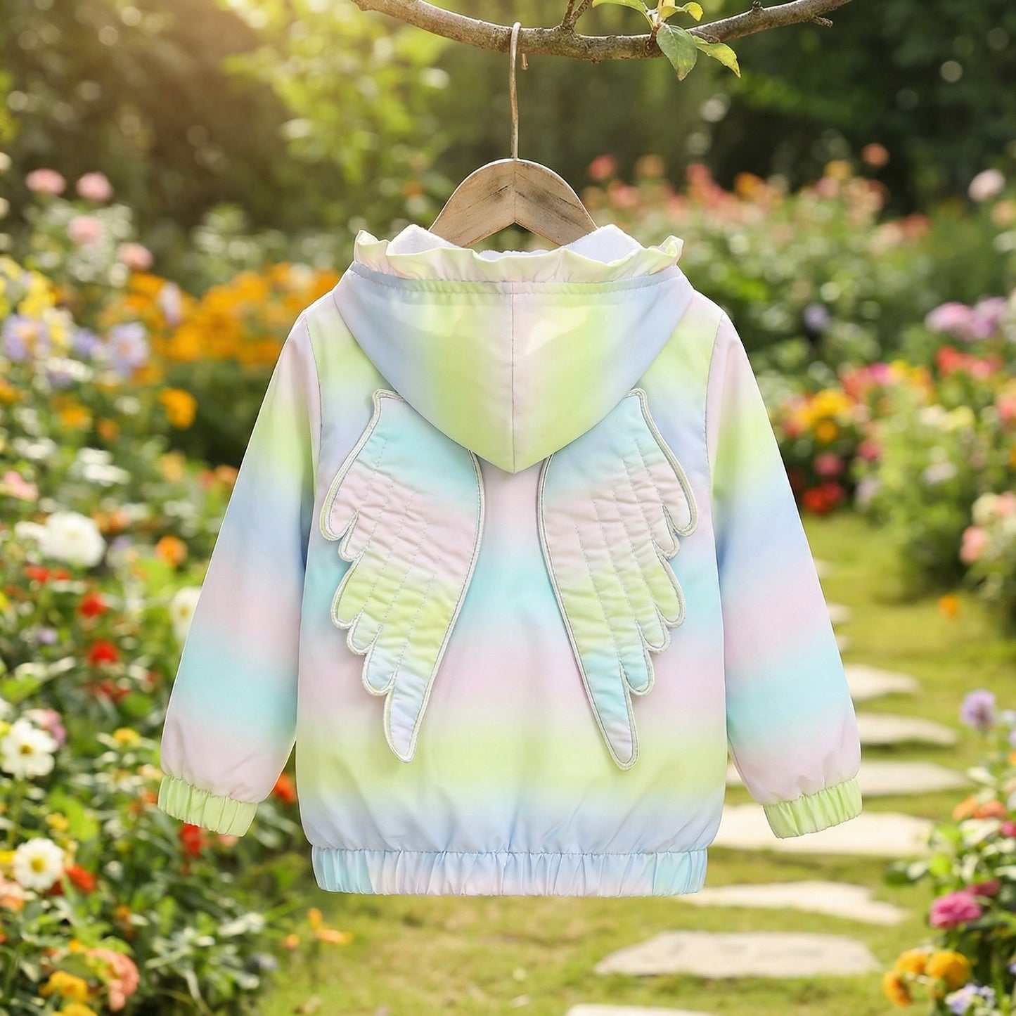 Corta-vento Infantil c/ Asas Capuz Forro e Resistente a água