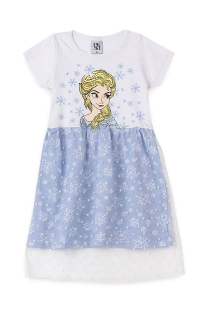 Vestido Feminino Infantil Gelinho - Elza Frozen - Tamanho 1 e 2