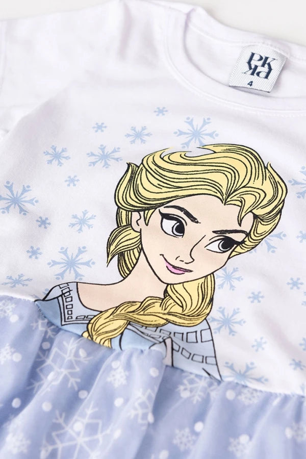 Vestido Feminino Infantil Gelinho - Elza Frozen - Tamanho 1 e 2