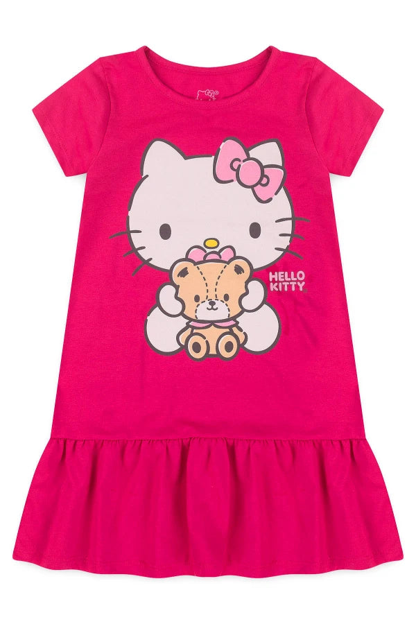 Vestido Feminino Infantil Pink - Hello Kitty - Tamanho do 1 ao 10